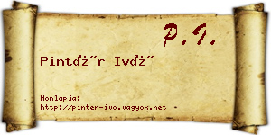 Pintér Ivó névjegykártya